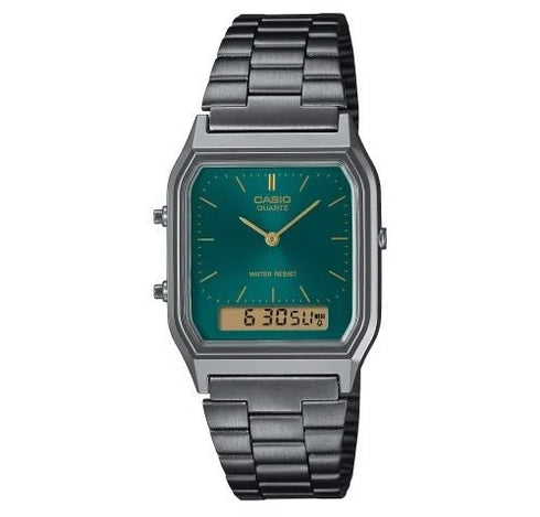 CASIO & VINTAGECasio AQ - 230EGG - 3AEF Unisex Analog - Digital Watch, Green Dial, Stainless Steel BandWATCHESEcecile