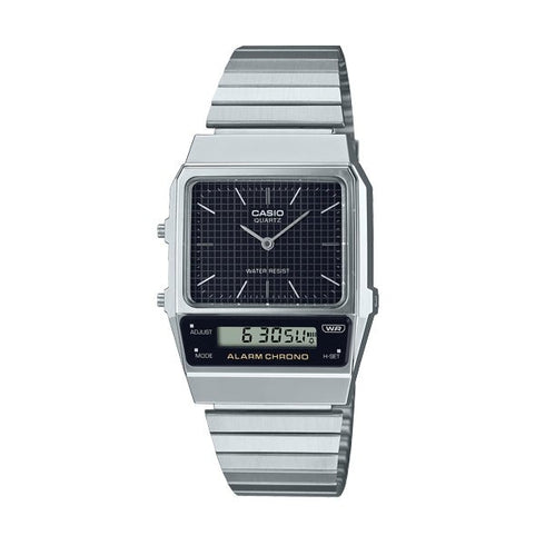CASIO & VINTAGECasio AQ - 800E - 1AEF Men's Analog - Digital Watch - Black Dial, Stainless Steel BraceletWATCHESEcecile