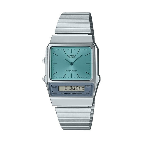 CASIO & VINTAGECasio AQ - 800EC - 2AEF Unisex Analog - Digital Watch – Stainless Steel Band, Blue Dial, Dual Time, Alarm, Water ResistantWATCHESEcecile