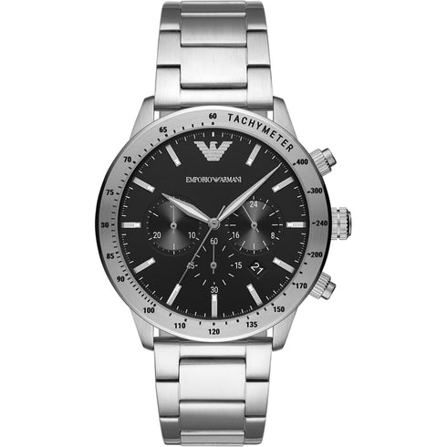 EMPORIO ARMANIEmporio Armani AR11241 Men's Chronograph Watch – Black Dial, Stainless Steel BraceletWATCHESEcecile
