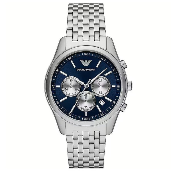 EMPORIO ARMANIEmporio Armani AR11582 Men's Chronograph Watch - Blue Dial, Silver Stainless SteelWATCHESEcecile