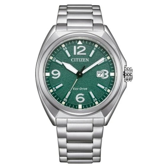 CITIZENCitizen AW1571 - 76X Military Eco - Drive Men's Watch - Green Dial, Stainless Steel BraceletWATCHESEcecile