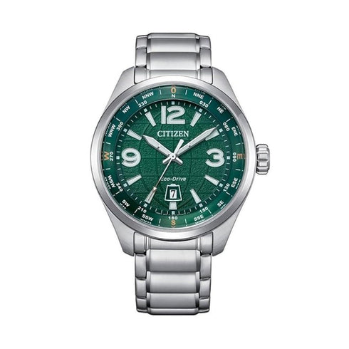 CITIZENCitizen AW1830 - 88X Eco - Drive Pilot Watch – Green Dial, Stainless Steel, 42.6mmWATCHESEcecile