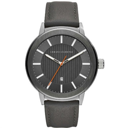 A|X ARMANI EXCHANGEArmani Exchange AX1462 Men's Watch - Grey Leather Strap, Grey DialWATCHESEcecile