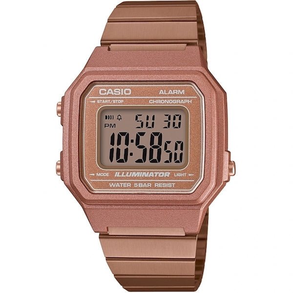 CASIO & VINTAGECasio B - 650WC - 5A Vintage Digital Watch - Rose Gold Stainless Steel BandWATCHESEcecile