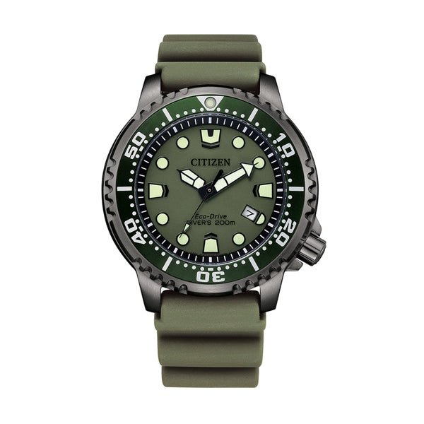CITIZENCitizen BN0157 - 11X Men's Promaster Eco - Drive Dive Watch - 44mm Green Dial, Polyurethane StrapWATCHESEcecile