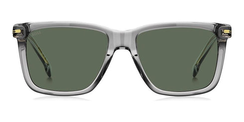 BOSSBOSS 1598/S KB7 - QT Men's Square Sunglasses - Transparent Grey Frame, Green LensesEYEWEAREcecile