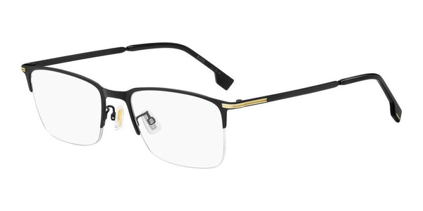 BOSSBOSS 1616/F I46 Men's Semi - Rimless Rectangular Eyeglasses - Matte Black Gold FrameEYEWEAREcecile