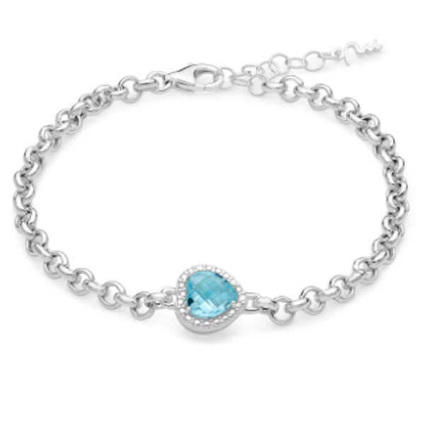 MILUNAMiluna BRD908 Women's Bracelet - 925 Silver with Heart - Shaped Blue TopazJEWELRYEcecile