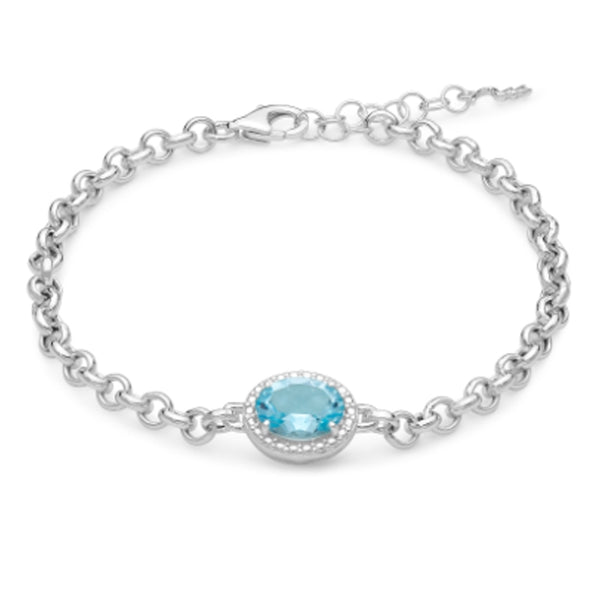 MILUNAMiluna BRD909 Women's Bracelet - 925 Silver with Oval Blue TopazJEWELRYEcecile