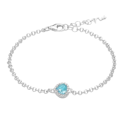 MILUNAMiluna BRD933 Women's Bracelet - 925 Silver with Heart - Shaped Blue TopazJEWELRYEcecile