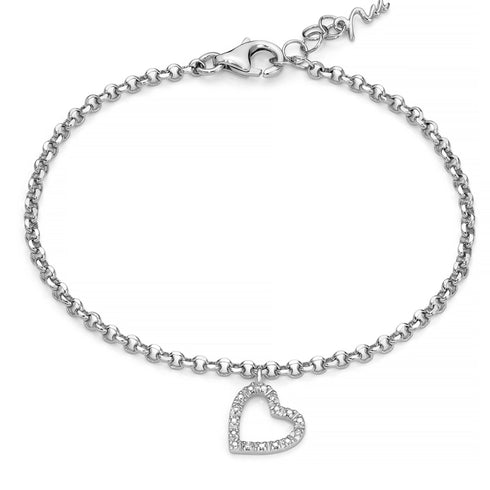 MILUNAMiluna Diamantissima BRD950 Women's Bracelet - 925 Silver with Heart and DiamondsJEWELRYEcecile