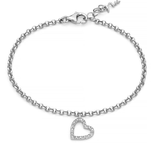 MILUNAMiluna Diamantissima BRD950 Women's Bracelet - 925 Silver with Heart and DiamondsJEWELRYEcecile