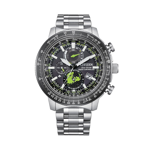 CITIZENCitizen BY3006 - 53E Men's Promaster Geo Trekker Eco - Drive Radio - Controlled Watch, Black Dial, Stainless Steel BraceletWATCHESEcecile
