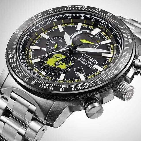 CITIZENCitizen BY3006 - 53E Men's Promaster Geo Trekker Eco - Drive Radio - Controlled Watch, Black Dial, Stainless Steel BraceletWATCHESEcecile