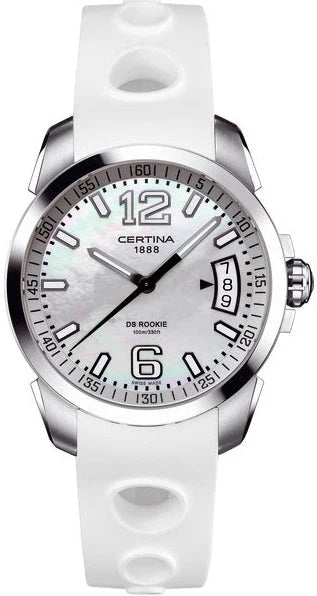 CERTINACertina DS Rookie C016.410.17.117.00 Unisex Quartz Watch, Mother of Pearl Dial, White Rubber StrapWATCHESEcecile