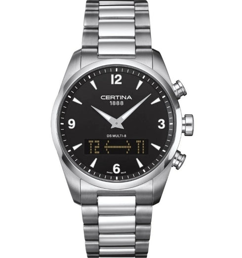 CERTINACertina DS Multi - 8 Men's Watch, Black Dial, Stainless Steel BraceletWATCHESEcecile