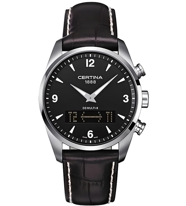 CERTINACertina DS Multi - 8 C020.419.16.057.00 Men's Quartz Watch, Black Dial, Leather StrapWATCHESEcecile