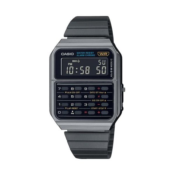 CASIO & VINTAGECasio CA - 500WEGG - 1BEF Unisex Digital Calculator Watch - Black Stainless SteelWATCHESEcecile