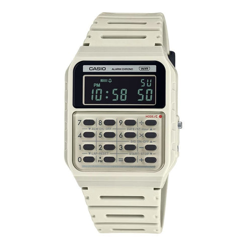 CASIO & VINTAGECasio CA - 53WB - 8BEF Unisex Digital Calculator Watch - Ivory Resin StrapWATCHESEcecile