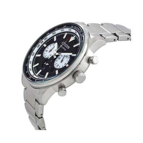 CITIZENCitizen CA4500 - 91E Eco - Drive Chronograph Men's Watch - Black Dial, Stainless Steel BraceletWATCHESEcecile