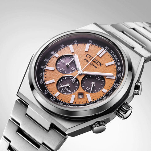 CITIZENCitizen CA4610 - 85Z Men's Super Titanium™ Eco - Drive Chronograph Watch - 42.5mm Salmon DialWATCHESEcecile