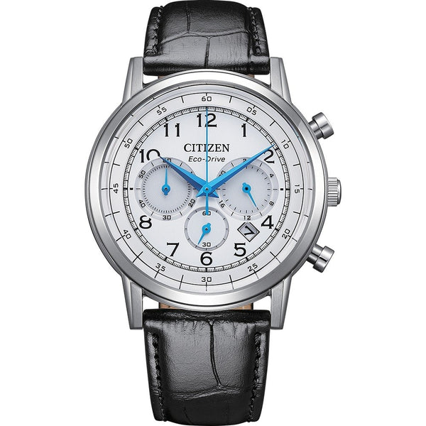 CITIZENCitizen CA4630 - 02A Chronograph White Dial Black Leather StrapWATCHESEcecile
