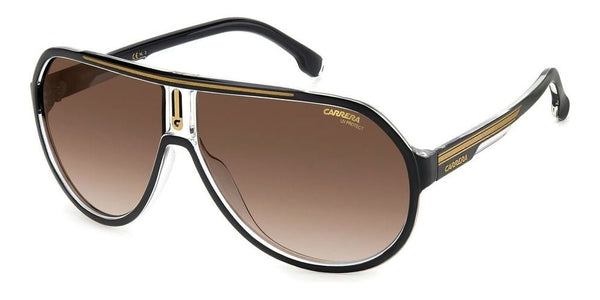 CARRERACarrera 1057/S 2M2/HA 64 Men's Sunglasses - Black/Gold Frame, Brown Gradient LensesEYEWEAREcecile
