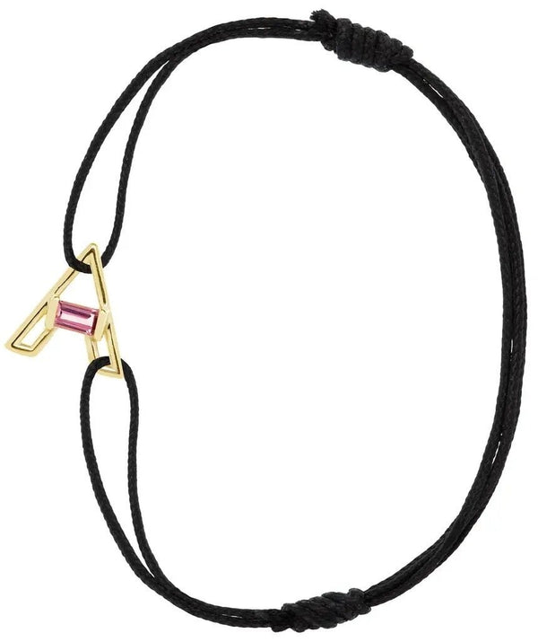 ALIITAAliita CBPUHA0013YG09K Letra A Bracelet – 9kt Yellow Gold, Pink Tourmaline, Adjustable CordBIJOUXEcecile