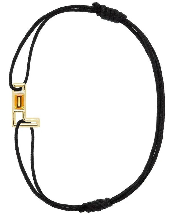 ALIITAAliita CBPUHL0016YG09K Letra L Citrine Bracelet – 9K Yellow Gold, Adjustable CordBIJOUXEcecile