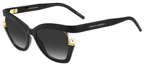 CAROLINA HERRERACarolina Herrera CH 0002/S 807/9O 53 Women's Cat - Eye Sunglasses - Black Frame, Grey Gradient LensesEYEWEAREcecile