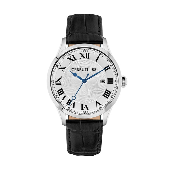 CERRUTI 1881Cerruti 1881 Torcegno CIWGB2114102 Men's Quartz Watch - White Dial, Black Leather StrapWATCHESEcecile