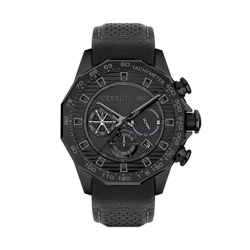 CERRUTI 1881Cerruti 1881 Molveno CIWGC2114003 Men's Quartz Watch - Black Ion - Plated Case, Black Dial, Leather StrapWATCHESEcecile