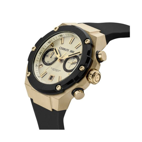 CERRUTI 1881Cerruti 1881 Lucardo CIWGO2206103 Men's Quartz Watch - Black Dial, Black Silicone StrapWATCHESEcecile