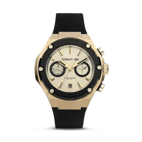 CERRUTI 1881Cerruti 1881 Lucardo CIWGO2206103 Men's Quartz Watch - Black Dial, Black Silicone StrapWATCHESEcecile