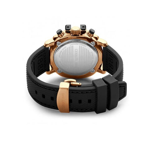 CERRUTI 1881Cerruti 1881 CIWGO2206802 Men's Quartz Chronograph Watch - Black Dial, Black Rubber StrapWATCHESEcecile