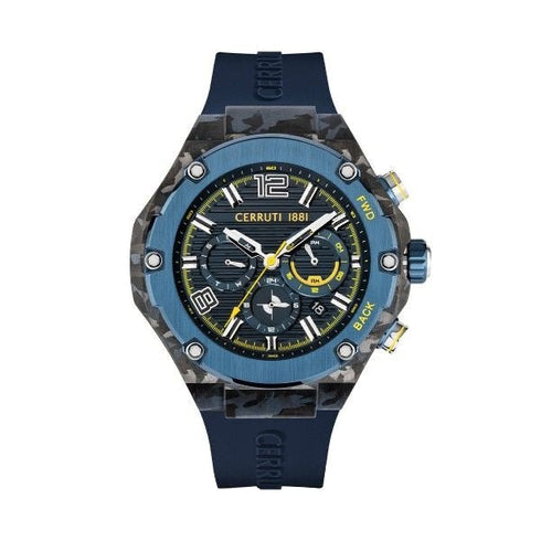 CERRUTI 1881Cerruti 1881 Lucardo CIWGQ2113802 Men's Quartz Watch - Blue Dial, Blue Rubber StrapWATCHESEcecile