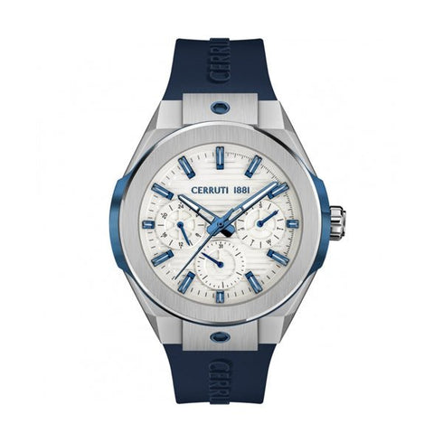 CERRUTI 1881Cerruti 1881 Ruscello CIWGQ2116906 Men's Quartz Watch - White Dial, Blue Rubber StrapWATCHESEcecile