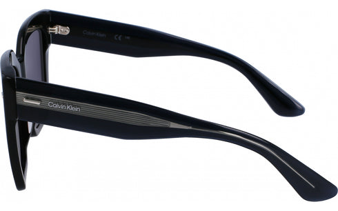 Calvin Klein CK23508S 001 S 54 Unisex Square Sunglasses - Black Frame, Blue Lenses