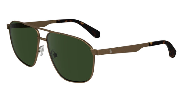 CALVIN KLEINCalvin Klein Jeans CKJ24202S Men's Rectangular Sunglasses - Amber Gold Frame, Green LensesEYEWEAREcecile