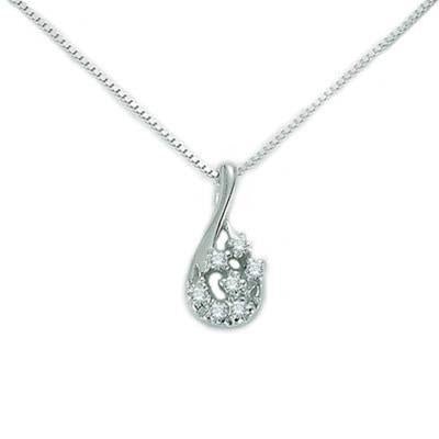 MILUNAMiluna CLD2995 Women's 18K White Gold Necklace with Diamond PendantJEWELRYEcecile
