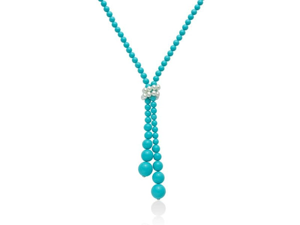 MILUNAMiluna CLD3656 Women's Necklace with Turquoise and PearlsJEWELRYEcecile