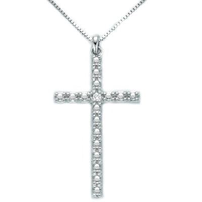 MILUNAMiluna CLD3988 Women's Necklace - White Gold Cross Pendant with DiamondsJEWELRYEcecile