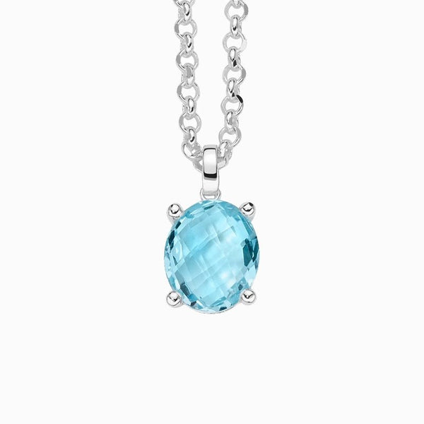 MILUNAMiluna CLD4346 Women's Necklace - 925 Silver with Blue Topaz GemstoneJEWELRYEcecile
