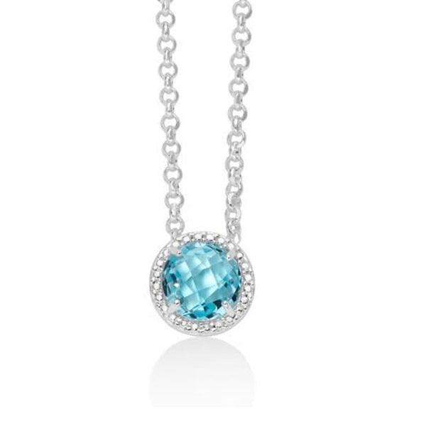 MILUNAMiluna CLD4362 Women's Necklace - 925 Silver with Blue Topaz PendantJEWELRYEcecile