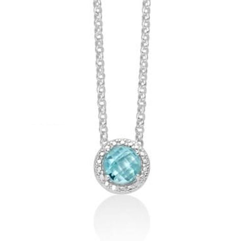 MILUNAMiluna CLD4368 Necklace - 925 Silver with Blue Topaz PendantJEWELRYEcecile