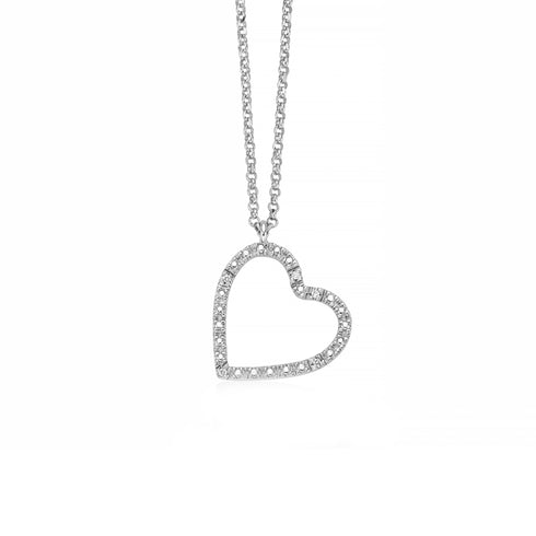 MILUNAMiluna CLD4469 Women's Necklace - 925 Silver with 5 Round Diamonds (0.035ctJEWELRYEcecile