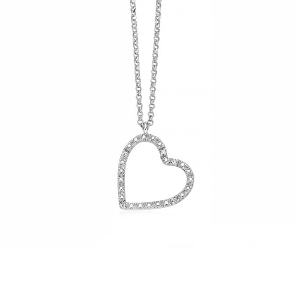 MILUNAMiluna CLD4469 Women's Necklace - 925 Silver with 5 Round Diamonds (0.035ctJEWELRYEcecile