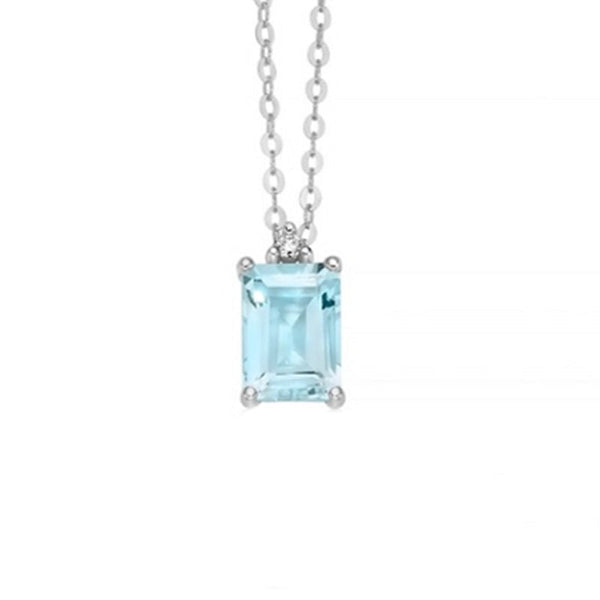 MILUNAMiluna CLD4531 Necklace - White Gold with Aquamarine PendantJEWELRYEcecile