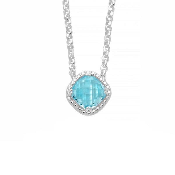 MILUNAMiluna CLD4538 Women's Necklace - 925 Silver with Cushion - Cut Blue Topaz GemstoneJEWELRYEcecile